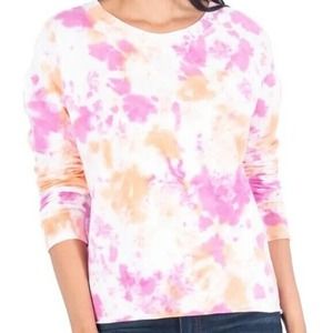 Kut From The Kloth Michaela Tie Dye Sweatshirt Pink Orange Cotton Crew NEW $79